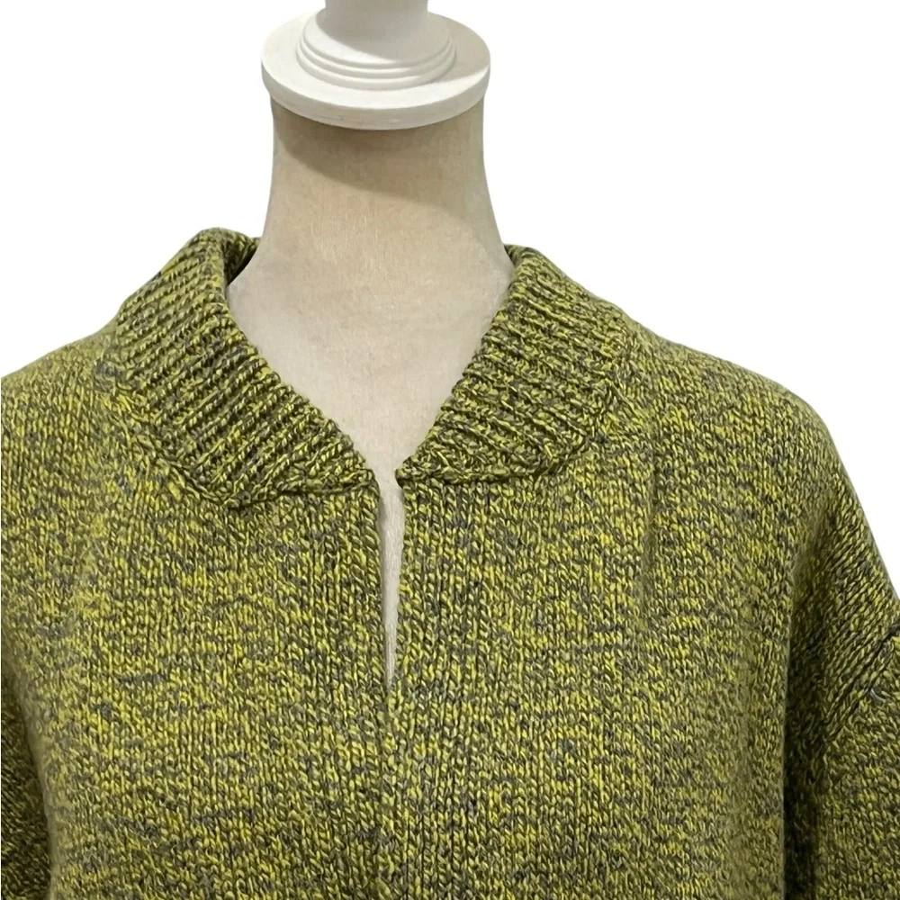NWT FISHERMAN OUT OF IRELAND YELLOW/GREEN & GRAY WOOL CASHMERE CARDIGAN XXL - Picture 5 of 7